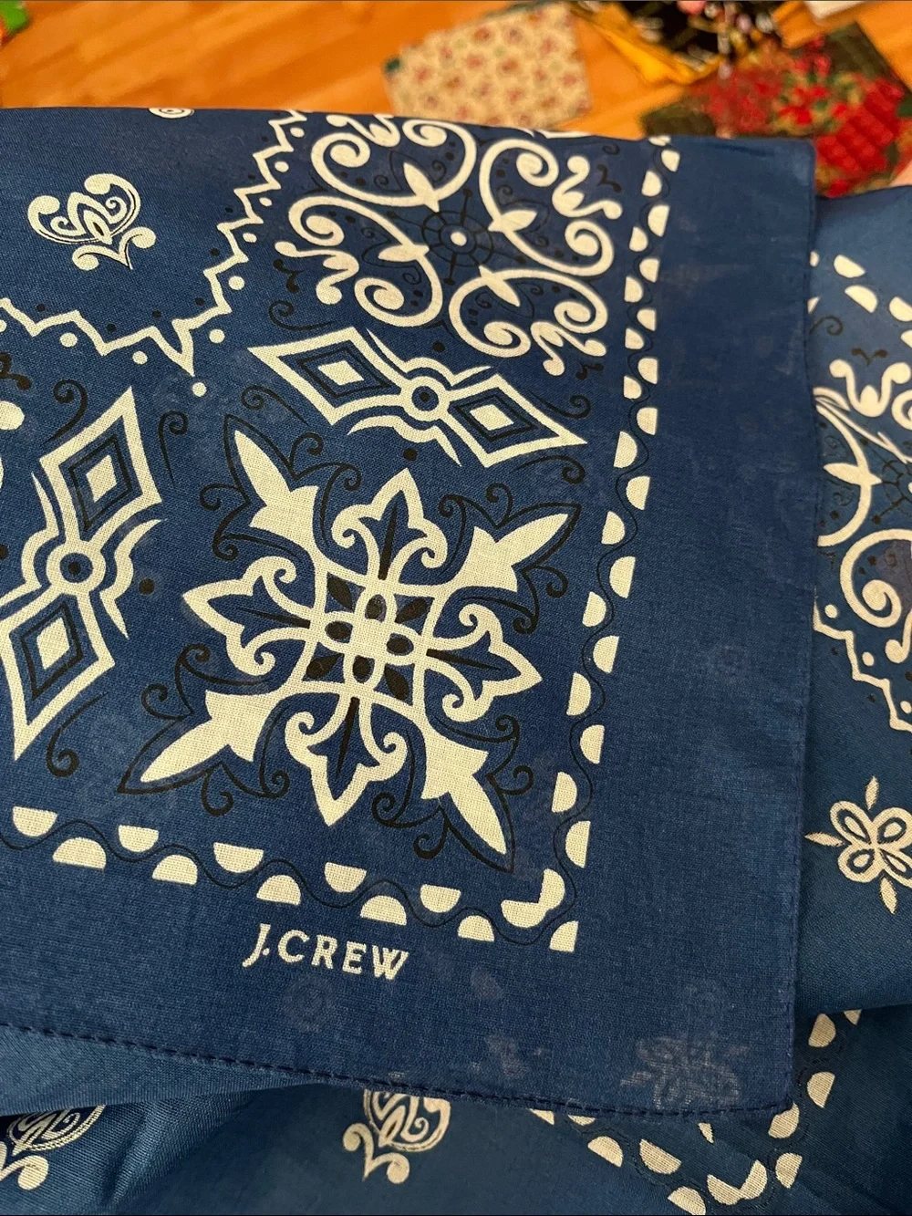 J Crew Navy blue Bandana Print Oversized Scarf Wrap